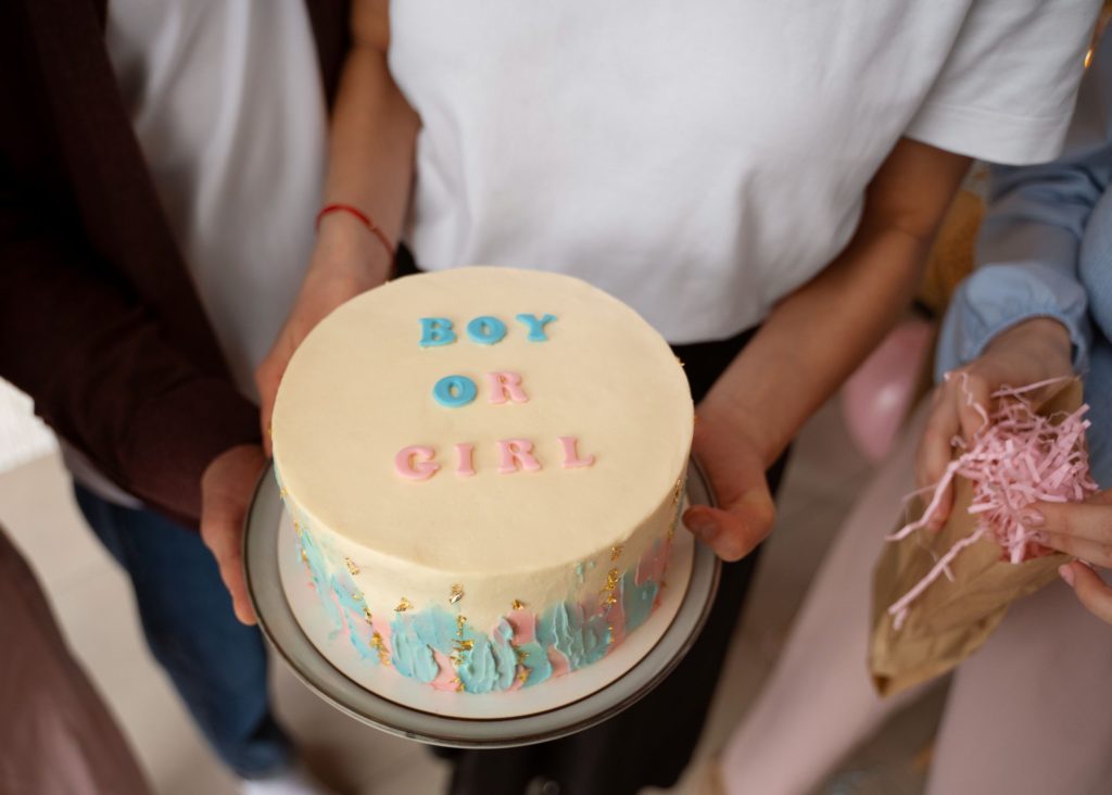 Gender reveal cake