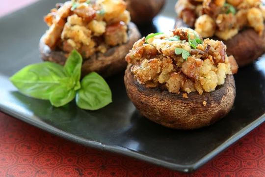 Stuffed Mushrooms with Sausage and Gruyère