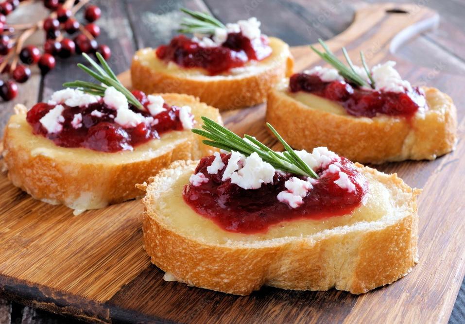 Cranberry and Goat Cheese Crostini