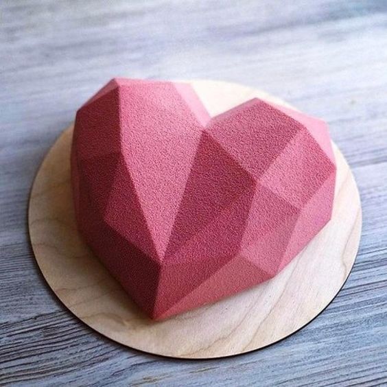 Geometric Heart Cake